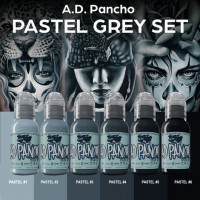 Краска World Famous Tattoo Ink A.D. Pancho Pastel Grey Set (6 пигментов)